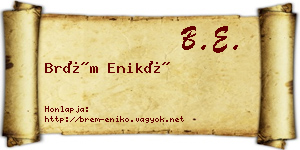 Brém Enikő névjegykártya